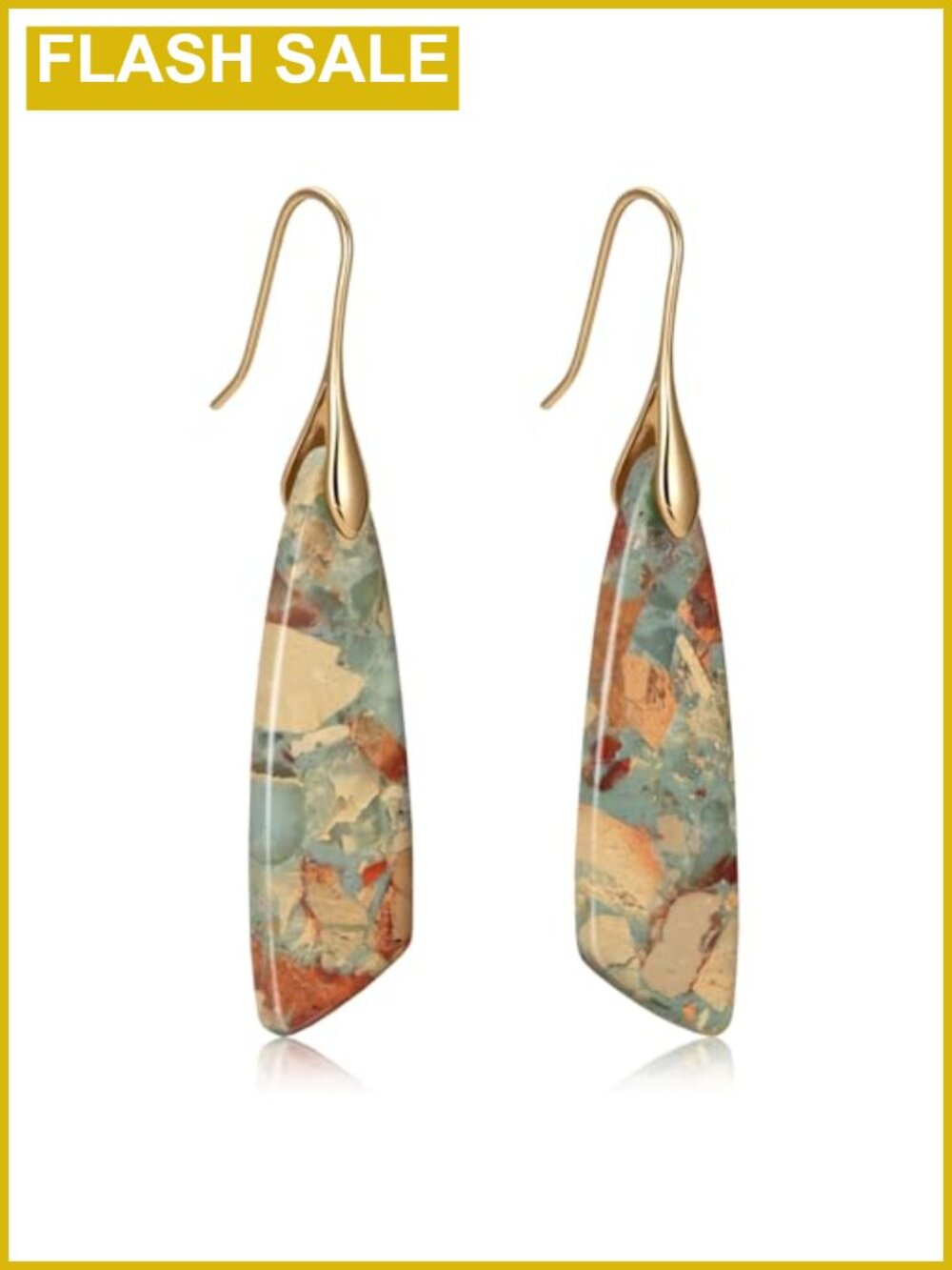 Stone Dangle Drop Earrings Boho Geometric French Wire Women's Jewelry Gift